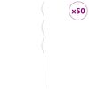 vidaXL 50 db spir&aacute;l alak&uacute; horganyzott ac&eacute;l n&ouml;v&eacute;ny t&aacute;maszt&eacute;k 110 cm