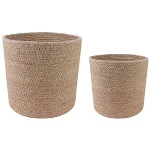 vidaXL N&ouml;v&eacute;nyi Cser&eacute;p K&eacute;szlet 2 db Term&eacute;szetes &Oslash; 28 x 28 cm