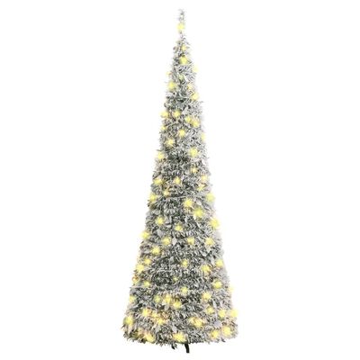 vidaXL könnyen felállítható műkarácsonyfa hóval 50 LED-del 120 cm