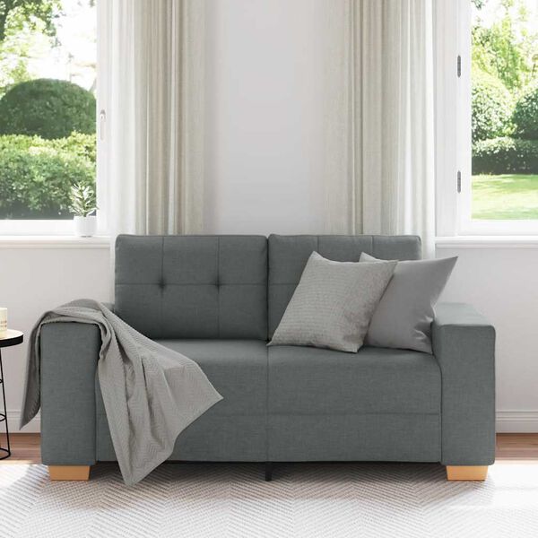 vidaXL sötétszürke szövet loveseat kanapé 120 cm