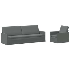 vidaXL Kanap&eacute; Szett 2 pcs S&ouml;t&eacute;tsz&uuml;rke Sz&ouml;vet