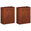 vidaXL Kerti cser&eacute;p 2 db Rozsd&aacute;s 40 x 20 x 50 cm Időj&aacute;r&aacute;s&aacute;ll&oacute; Ac&eacute;l