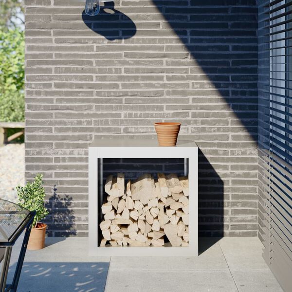 vidaXL feh&eacute;r ac&eacute;l tűzifat&aacute;rol&oacute; 60 x 40 x 60 cm