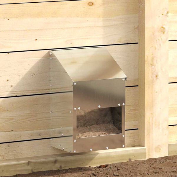 vidaXL Csirke etető Ez&uuml;st 21 x 16 x 33 cm Horganyzott ac&eacute;l