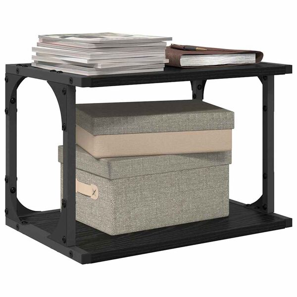 vidaXL Nyomtat&oacute;&aacute;llv&aacute;ny Fekete t&ouml;lgy 41 x 28 x 33.5 cm Faanyag