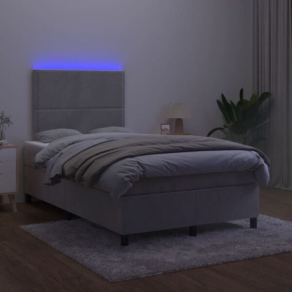 vidaXL vil&aacute;gossz&uuml;rke b&aacute;rsony rug&oacute;s &eacute;s LED-es &aacute;gy matraccal 120x190 cm