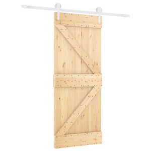 vidaXL Cs&uacute;sz&oacute; ajt&oacute; 85 x 210 cm Szil&aacute;rd Fenyőfa (Nem Kezelt)