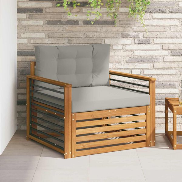 vidaXL K&uuml;lt&eacute;ri kanap&eacute; szett T&ouml;m&ouml;r ak&aacute;cfa &eacute;s poli&eacute;szter Term&eacute;szetes