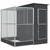vidaXL ez&uuml;st sz&iacute;nű ac&eacute;l mad&aacute;rh&aacute;z kiterjeszt&eacute;sekkel 209 x 203 x 216 cm