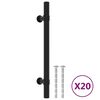 vidaXL 20 db fekete rozsdamentes ac&eacute;l szekr&eacute;nyfoganty&uacute; 128 mm