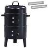 vidaXL K&uuml;lt&eacute;ri grill &Oslash; 40 x 80 cm Ac&eacute;l Fekete
