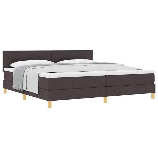 vidaXL Boxspring &aacute;gy matraccal s&ouml;t&eacute;tbarna 200 x 200 cm sz&ouml;vet