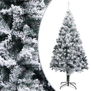 vidaXL z&ouml;ld PVC műkar&aacute;csonyfa h&oacute;val 210 cm