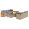 vidaXL Kerti Kanap&eacute; Szett 12 pcs Beige &eacute;s Vil&aacute;gossz&uuml;rke polirattan