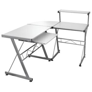 vidaXL feh&eacute;r szerelt fa sarok sz&aacute;m&iacute;t&oacute;g&eacute;pasztal 132 x 112 x 99 cm