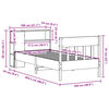 vidaXL fehér tömör fenyőfa könyvespolcos ágy matrac nélkül 100x200 cm