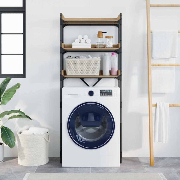 vidaXL Mos&oacute;g&eacute;p polc polcokkal Artisan t&ouml;lgy 67 x 25 x 163 cm Faanyag