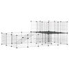 vidaXL 36 paneles fekete ac&eacute;l kis&aacute;llatketrec ajt&oacute;val 175 x 105 x 70 cm