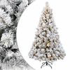 vidaXL Műanyag Hajtogat&oacute;s Kar&aacute;csonyfa 180 cm 300 LED Meleg feh&eacute;r
