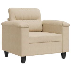 vidaXL kr&eacute;msz&iacute;nű mikrosz&aacute;las sz&ouml;vet kanap&eacute;fotel 60 cm