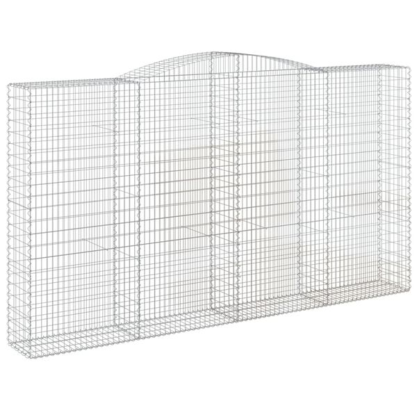 vidaXL 3 db íves horganyzott vas gabion kosár 400x50x220/240 cm