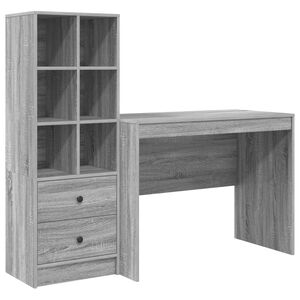 vidaXL Asztal Sz&uuml;rke Sonoma 145.5 x 50 x 127 cm 2 db