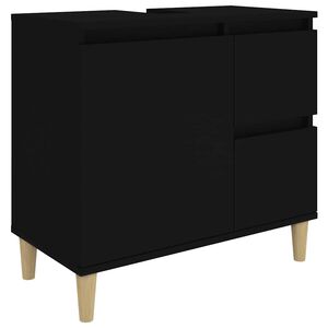 vidaXL fekete szerelt fa f&uuml;rdőszobaszekr&eacute;ny 65 x 33 x 60 cm