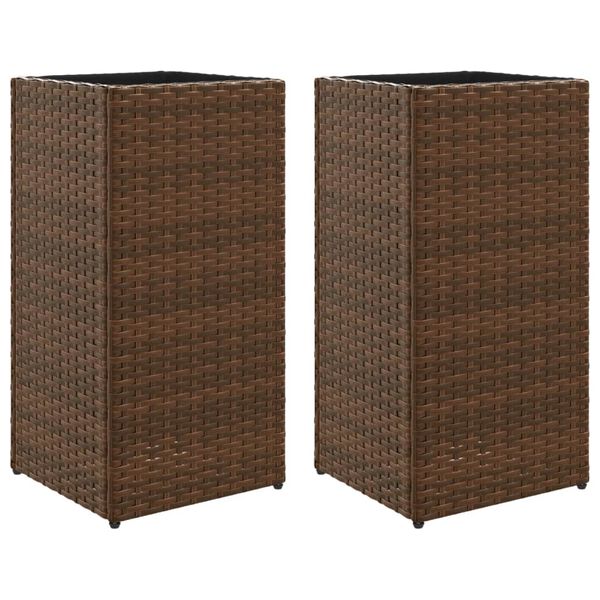 vidaXL 2 db barna polyrattan kerti &uuml;ltetől&aacute;da 30x30x60 cm