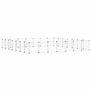 vidaXL 28 paneles fekete ac&eacute;l kis&aacute;llatketrec ajt&oacute;val 245 x 245 x 35 cm