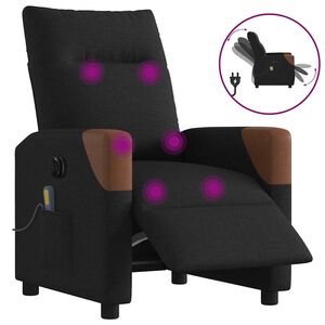 vidaXL fekete sz&ouml;vet elektromos d&ouml;nthető massz&aacute;zsfotel