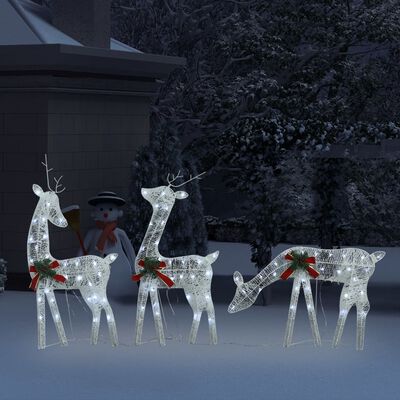 vidaXL hideg fehér/fehér hálós karácsonyi rénszarvas család 270x7x90cm