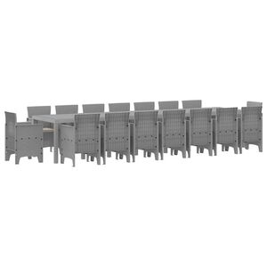 vidaXL Kerti &eacute;tkező szett p&aacute;rn&aacute;kkal p&aacute;rn&aacute;val 17 pcs Vil&aacute;gossz&uuml;rke PP