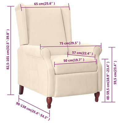 vidaXL krémszínű szövet állítható szék