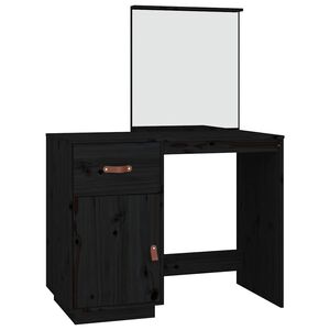 vidaXL fekete t&ouml;m&ouml;r fenyőfa f&eacute;s&uuml;lk&ouml;dőasztal 95 x 50 x 134 cm