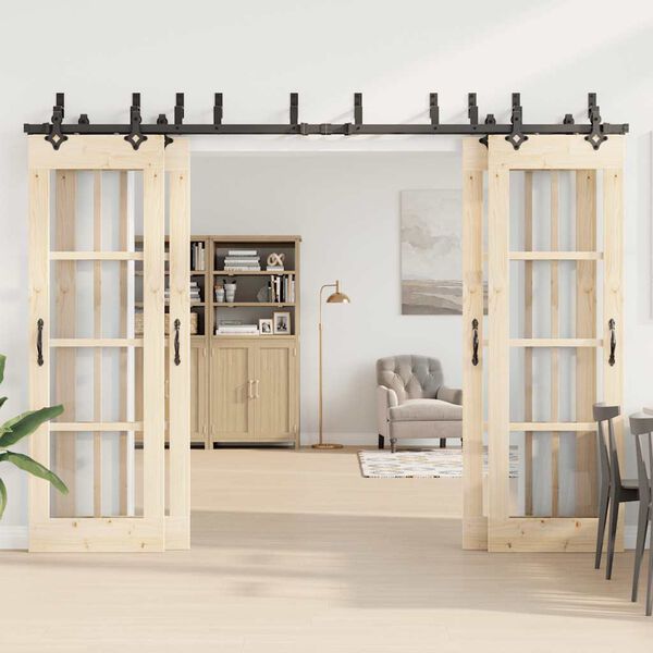 vidaXL fekete ac&eacute;l tol&oacute;ajt&oacute; f&eacute;mszerel&eacute;k k&eacute;szlet 305 cm