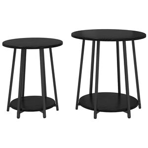 vidaXL Kisasztal k&eacute;szlet 2 db Fekete t&ouml;lgy 50 x 50 x 51 cm