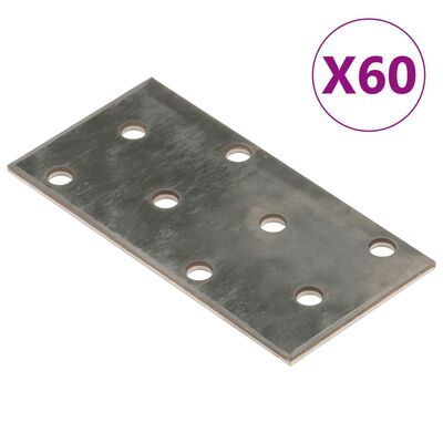 vidaXL 60 db horganyzott acél perforált lemez 2 mm 80 x 40 mm