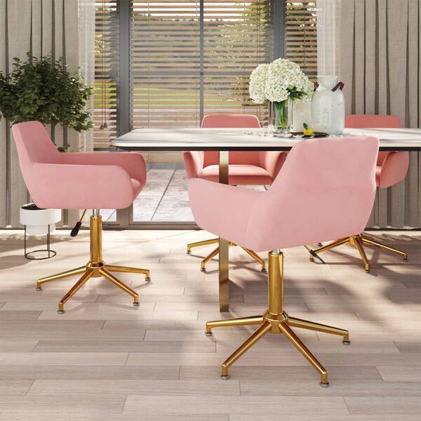 vidaXL 4 db r&oacute;zsasz&iacute;n b&aacute;rsony forg&oacute; &eacute;tkezősz&eacute;k