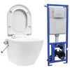 vidaXL feh&eacute;r ker&aacute;mia falra szerelhető perem n&eacute;lk&uuml;li WC tart&aacute;ly
