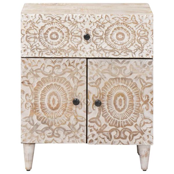 vidaXL &Aacute;gyt&aacute;rol&oacute; szekr&eacute;ny fi&oacute;kkal Feh&eacute;r 50 x 33 x 60 cm T&ouml;m&ouml;r Mang&oacute;f&aacute;t