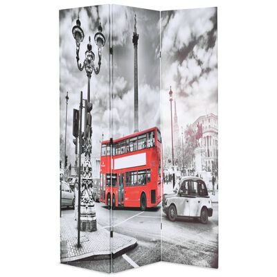 vidaXL fekete-fehér londoni busz mintás paraván 120 x 170 cm