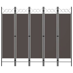 vidaXL antracitsz&uuml;rke 5 paneles parav&aacute;n 200 x 180 cm