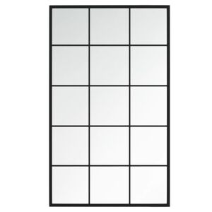 vidaXL fekete f&eacute;m fali t&uuml;k&ouml;r 100 x 60 cm