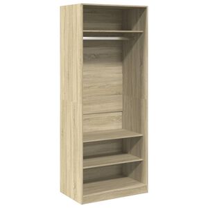 vidaXL sonoma t&ouml;lgy sz&iacute;nű szerelt fa ruh&aacute;sszekr&eacute;ny 80 x 50 x 200 cm