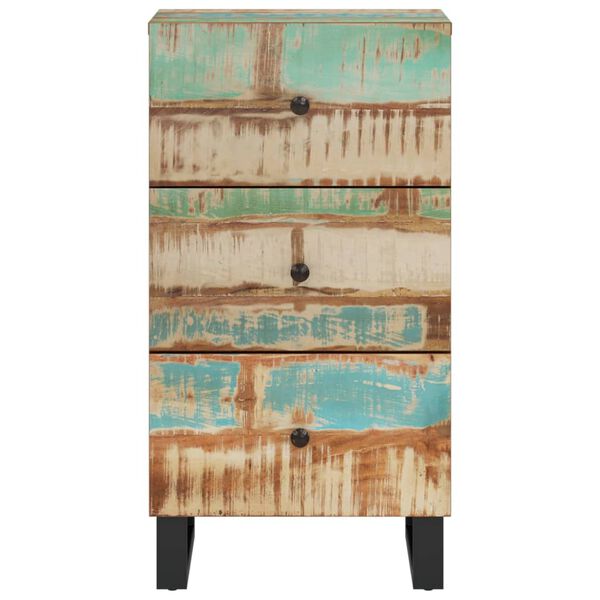 vidaXL &uacute;jrahasznos&iacute;tott fa t&aacute;lal&oacute;szekr&eacute;ny 3 fi&oacute;kkal 40x33,5x75 cm