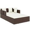 vidaXL barna polyrattan napoz&oacute;&aacute;gy p&aacute;rn&aacute;val 182 x 118 x 63 cm