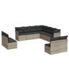 vidaXL 11 r&eacute;szes vil&aacute;gossz&uuml;rke polyrattan kerti &uuml;lőgarnit&uacute;ra p&aacute;rn&aacute;kkal