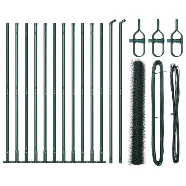 vidaXL Ker&iacute;t&eacute;soszlop Z&ouml;ld 25 x 1,2 m (36 mm h&aacute;l&oacute;) Ac&eacute;l