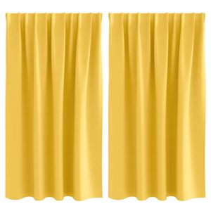 vidaXL Fekete F&uuml;gg&ouml;ny Gyűrűkkel 2 db Must&aacute;r s&aacute;rga 140 x 140 cm