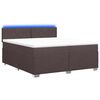 vidaXL Boxspring &aacute;gy matraccal &eacute;s LED-del S&ouml;t&eacute;t Barna 200 x 200 cm